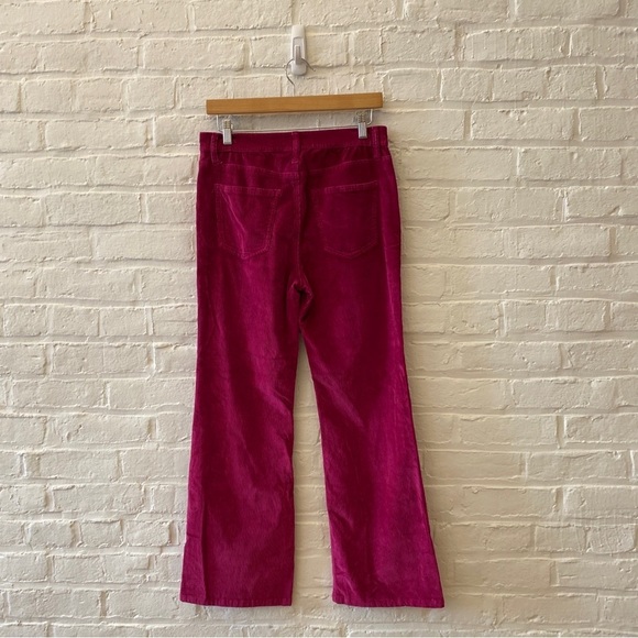 Current/Elliot || Corduroy Crop Flare Pants Magenta Fuchsia Pink 29 - Picture 9 of 10